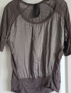 heather • silk scoop neck tee